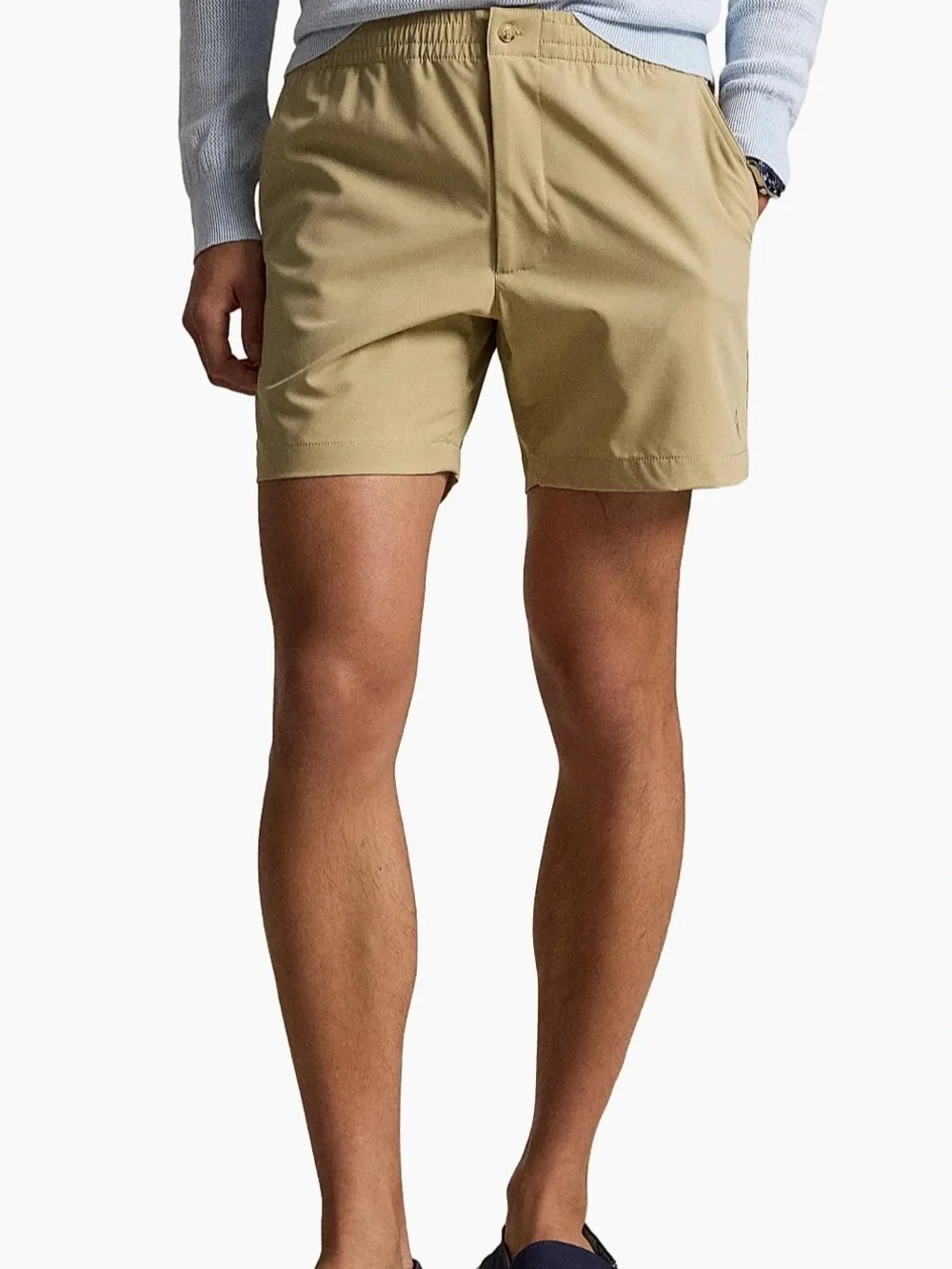 NWT Polo Ralph Lauren Elasticized Waistband Mid-Rise Trunks Beige Small $110